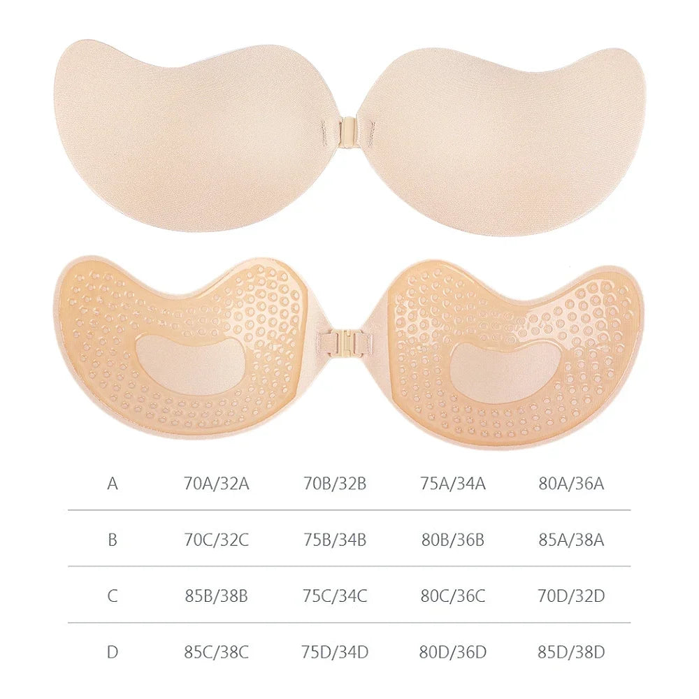 Sticky Push-Up Bra | Strapless, Backless, Reusable