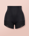 Curva Bella butt-lift shaping shorts in black, flat lay
